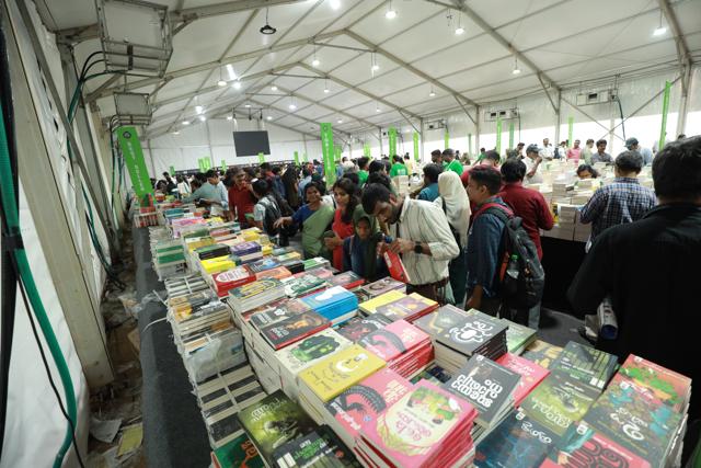 The packed bookstore at the festival (Kerala Literature Festival) The packed bookstore at the festival (Kerala Literature Festival)