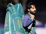 Pakistan's captain Mohammad Rizwan during a practice session ahead of the match against India Pakistan's captain Mohammad Rizwan during a practice session ahead of the match against India