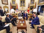 Prime Minister Narendra Modi during a meeting with US President Donald Trump at the White House.
