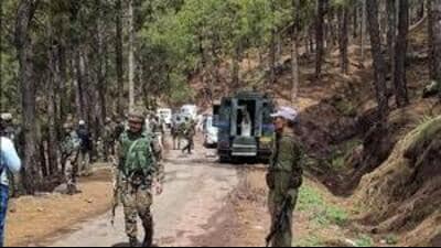 A search is underway at 13 places in Poonch-Rajouri and 18 places in the higher reaches of Udhampur, Kathua, Doda, Kishtwar and Doda districts with a focus on Khaderan forest. (HT representational) A search is underway at 13 places in Poonch-Rajouri and 18 places in the higher reaches of Udhampur, Kathua, Doda, Kishtwar and Doda districts with a focus on Khaderan forest. (HT representational)