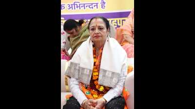 Bharatiya Janata Party’s (BJP) choice for the mayor’s post in the Municipal Corporation of Gurugram (MCG), Rajrani Malhotra. (HT PHOTO)
