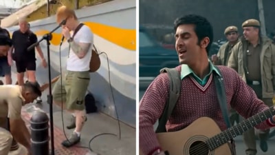 Ed Sheeran's street performance in Bengaluru was stopped by cops earlier this month. Ed Sheeran's street performance in Bengaluru was stopped by cops earlier this month.