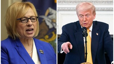 Trump was making televised remarks to a gathering of the country's governors at the White House when he raised the executive order he signed earlier this month. (AP) Trump was making televised remarks to a gathering of the country's governors at the White House when he raised the executive order he signed earlier this month. (AP)