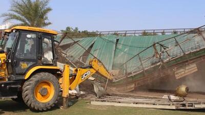 PMRDA carried out an anti-encroachment drive on Ahmednagar Road in Koregaon Bhima. ((PIC FOR REPRESENTATION))
