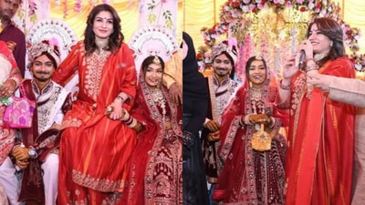 Raveena Tandon attends a mass wedding event in Mumbai. Raveena Tandon attends a mass wedding event in Mumbai.