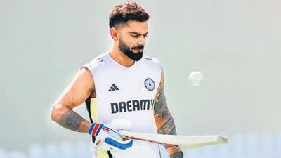 Virat Kohli during a practice session. (ANI)