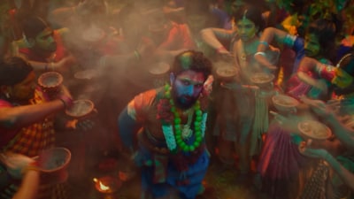 Allu Arjun in a still from Pushpa 2 The Rule's jathara sequence. Allu Arjun in a still from Pushpa 2 The Rule's jathara sequence.