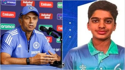 Rahul Dravid teamed up with his son Anvay. (AP/X) Rahul Dravid teamed up with his son Anvay. (AP/X)