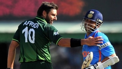 Sachin Tendulkar (R) and Shahid Afridi during the 2011 World Cup semi-final (AFP) Sachin Tendulkar (R) and Shahid Afridi during the 2011 World Cup semi-final (AFP)