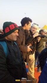 French filmmaker Bruno Aveillan also shot a project in the Prayagraj with actor Mathieu Spadaro, Antoine and other team members (HT Photo) French filmmaker Bruno Aveillan also shot a project in the Prayagraj with actor Mathieu Spadaro, Antoine and other team members (HT Photo)