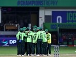 Pakistan's players during the match against India Pakistan's players during the match against India
