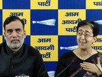 LoP in Delhi Assembly Atishi and senior AAP leader Gopal Rai during a press conference, in New Delhi.