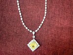 Gold necklace studded with diamonds recovered by the Customs department at the Indira Gandhi International (IGI) Airport in New Delhi. 