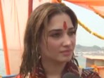 Tamannaah Bhatia visited Mahakumbh Mela recently. 
