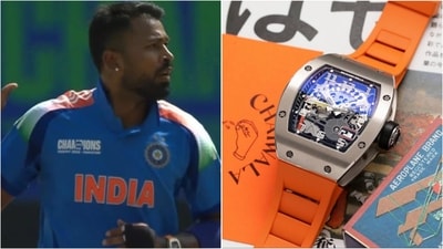 Richard Mille timepiece worn by Hardik Pandya valued at $300,000. (Twitter) Richard Mille timepiece worn by Hardik Pandya valued at $300,000. (Twitter)