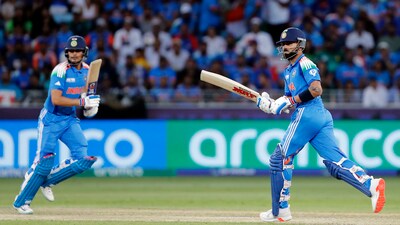 Rohit Sharma got India off to a quick start and fell to a searing yorker from Shaheen Afridi on 20 off 15 balls. Shubman Gill and Virat Kohli then ensured that Pakistan don't get to use the early opening.&nbsp; (ANI)
