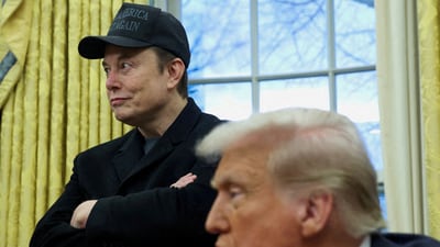 Elon Musk listens to US President Donald Trump speak in the Oval Office of the White House in Washington DC. (Reuters file)
