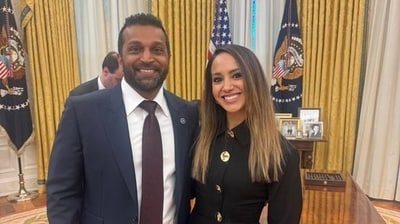 Erica Knight with FBI boss Kash Patel (X@Erica Knight)