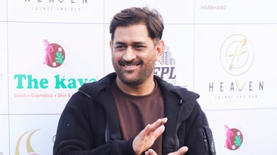 Former Indian cricketer Mahendra Singh Dhoni during an event. (PTI) Former Indian cricketer Mahendra Singh Dhoni during an event. (PTI)