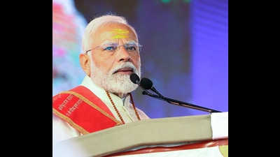 Prime Minister Narendra Modi addresses a public meeting in Chhatarpur on Sunday (Sourced)