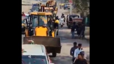 A Jhansi wedding went viral as the bride's bidaai took place on bulldozers. (X/@singh_899832) A Jhansi wedding went viral as the bride's bidaai took place on bulldozers. (X/@singh_899832)