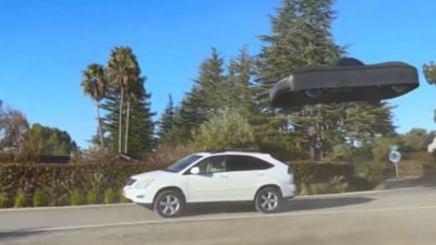 The video shows the electric vehicle from a California automaker taking off. (X/@CollinRugg) The video shows the electric vehicle from a California automaker taking off. (X/@CollinRugg)
