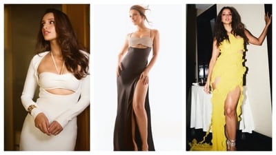 Triptii Dimri flaunts her toned body with cut-out dresses. From under bust cutouts to thigh-high slits, she sure epitomises the snatched, it girl vibe. (Instagram) Triptii Dimri flaunts her toned body with cut-out dresses. From under bust cutouts to thigh-high slits, she sure epitomises the snatched, it girl vibe. (Instagram)