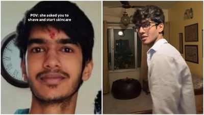Sanket Coondapur's transformation has left internet impressed; he has also shared his skincare routine. (Instagram/ Sanket Coondapur) Sanket Coondapur's transformation has left internet impressed; he has also shared his skincare routine. (Instagram/ Sanket Coondapur)