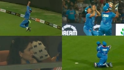 Yuvraj Singh (top left) took a sensational catch during 2025 International Masters League match against Sri Lanka Masters Yuvraj Singh (top left) took a sensational catch during 2025 International Masters League match against Sri Lanka Masters