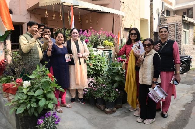 Former BJP councillor Rama Rani Rathee contesting from Ward 23. (HT Photo) Former BJP councillor Rama Rani Rathee contesting from Ward 23. (HT Photo)