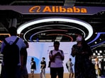 Alibaba Group sign is seen at the World Artificial Intelligence Conference (WAIC) in Shanghai, China. 