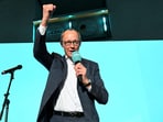 Friedrich Merz speaks at the party headquarters, after the exit poll results are announced for the 2025 general election, in Berlin on 
February 23, 2025. (File)