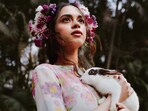 Nitanshi Goel looks effortlessly graceful in W for Woman’s printed chiffon floral dress(Photo: Sarang Gupta)