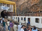 Rescue operation underway to extricate eight persons who have remained trapped for over 45 hours inside a tunnel after a section of it collapsed in the SLBC project, in Nagarkurnool district, Telangana. Rescue operation underway to extricate eight persons who have remained trapped for over 45 hours inside a tunnel after a section of it collapsed in the SLBC project, in Nagarkurnool district, Telangana.