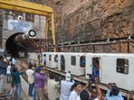 Telangana tunnel collapse: Rescue operation underway to extricate eight persons who have remained trapped for over 30 hours inside a tunnel after a section of it collapsed in the SLBC project. Telangana tunnel collapse: Rescue operation underway to extricate eight persons who have remained trapped for over 30 hours inside a tunnel after a section of it collapsed in the SLBC project.