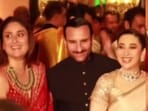 Kareena, Saif and Karisma in Aadar's baraat Kareena, Saif and Karisma in Aadar's baraat