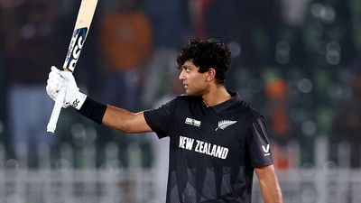 New Zealand's Rachin Ravindra scored his 4th ODI century on his Champions Trophy debut. The left-handed batter set the platform for New Zealand for a successful 237-run chase. (BLACKCAPS X) New Zealand's Rachin Ravindra scored his 4th ODI century on his Champions Trophy debut. The left-handed batter set the platform for New Zealand for a successful 237-run chase. (BLACKCAPS X)