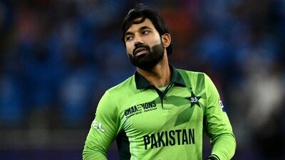 Pakistan's captain Mohammad Rizwan gestures at the end of the India vs Pakistan match. (AFP) Pakistan's captain Mohammad Rizwan gestures at the end of the India vs Pakistan match. (AFP)