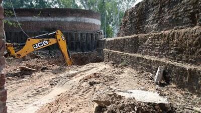 Order comes at a time when a section of residents are protesting the demolition of a wall at the iconic Rock Garden which is also being done to ease traffic movement in the HC area. (HT File)