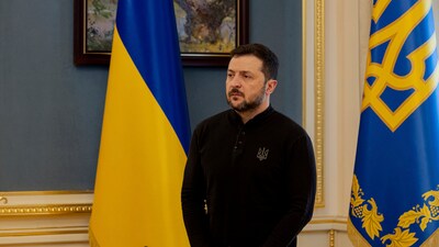Ukraine's President Volodymyr Zelenskyy at a press conference in Kyiv, on Wednesday, February 19, 2025. (AP) Ukraine's President Volodymyr Zelenskyy at a press conference in Kyiv, on Wednesday, February 19, 2025. (AP)