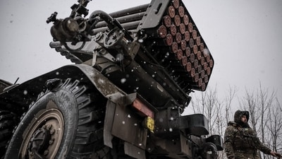 Ukrainian servicemen of the 24th Mechanized Brigade preparing to fire an MRLS BM-21 "Grad" towards Russian positions at an undisclosed location near Chasiv Yar in the Donetsk region, amid the Russian invasion of Ukraine. (AFP) Ukrainian servicemen of the 24th Mechanized Brigade preparing to fire an MRLS BM-21 "Grad" towards Russian positions at an undisclosed location near Chasiv Yar in the Donetsk region, amid the Russian invasion of Ukraine. (AFP)
