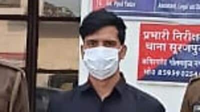The accused was identified as Shivam Kumar, 23, a resident of Bisrakh in Greater Noida. He use an illegal pistol. (HT Photo) The accused was identified as Shivam Kumar, 23, a resident of Bisrakh in Greater Noida. He use an illegal pistol. (HT Photo)
