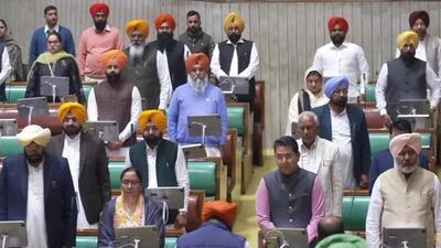 The two-day session of the Punjab assembly began in Chandigarh on Monday with obituary references. (HT Photo) The two-day session of the Punjab assembly began in Chandigarh on Monday with obituary references. (HT Photo)