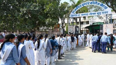 To maintain law and order, officials said, additional police forces have been deployed across all examination centres. (Sunil Ghosh/HT Photo) To maintain law and order, officials said, additional police forces have been deployed across all examination centres. (Sunil Ghosh/HT Photo)