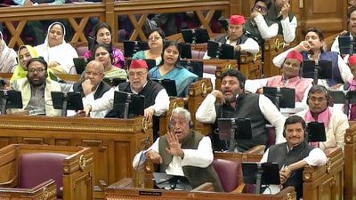 While SP members demanded a debate on the issue, the government launched a counterattack. (PTI) While SP members demanded a debate on the issue, the government launched a counterattack. (PTI)