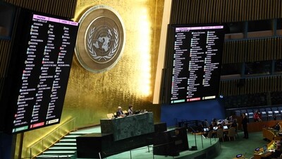 Ukraine and its European allies tabled the draft resolution. (Getty Images via AFP) Ukraine and its European allies tabled the draft resolution. (Getty Images via AFP)