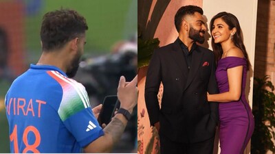 Fans think Virat Kohli video called Anushka Sharma right after India's win against Pakistan. Fans think Virat Kohli video called Anushka Sharma right after India's win against Pakistan.
