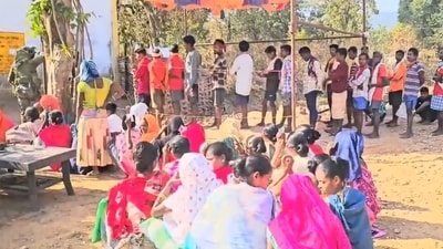 People of Chhattisgarh's Naxal-hit Kerlapenda village were happy after casting their votes. (X/ANI) People of Chhattisgarh's Naxal-hit Kerlapenda village were happy after casting their votes. (X/ANI)