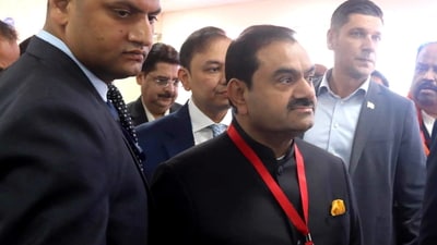 Gautam Adani during Global Investors Summit 2025 at Indira Gandhi Rashtriya Manav Sangrahalaya in Bhopal on February 24, 2025. (PTI)