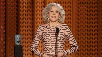 LOS ANGELES, CALIFORNIA - FEBRUARY 23: Jane Fonda accepts the Screen Actors Guild Life Achievement Award onstage during the 31st Annual Screen Actors Guild Awards at Shrine Auditorium and Expo Hall on February 23, 2025 in Los Angeles, California. Matt Winkelmeyer/Getty Images/AFP (Photo by Matt Winkelmeyer / GETTY IMAGES NORTH AMERICA / Getty Images via AFP) (Getty Images via AFP) LOS ANGELES, CALIFORNIA - FEBRUARY 23: Jane Fonda accepts the Screen Actors Guild Life Achievement Award onstage during the 31st Annual Screen Actors Guild Awards at Shrine Auditorium and Expo Hall on February 23, 2025 in Los Angeles, California. Matt Winkelmeyer/Getty Images/AFP (Photo by Matt Winkelmeyer / GETTY IMAGES NORTH AMERICA / Getty Images via AFP) (Getty Images via AFP)
